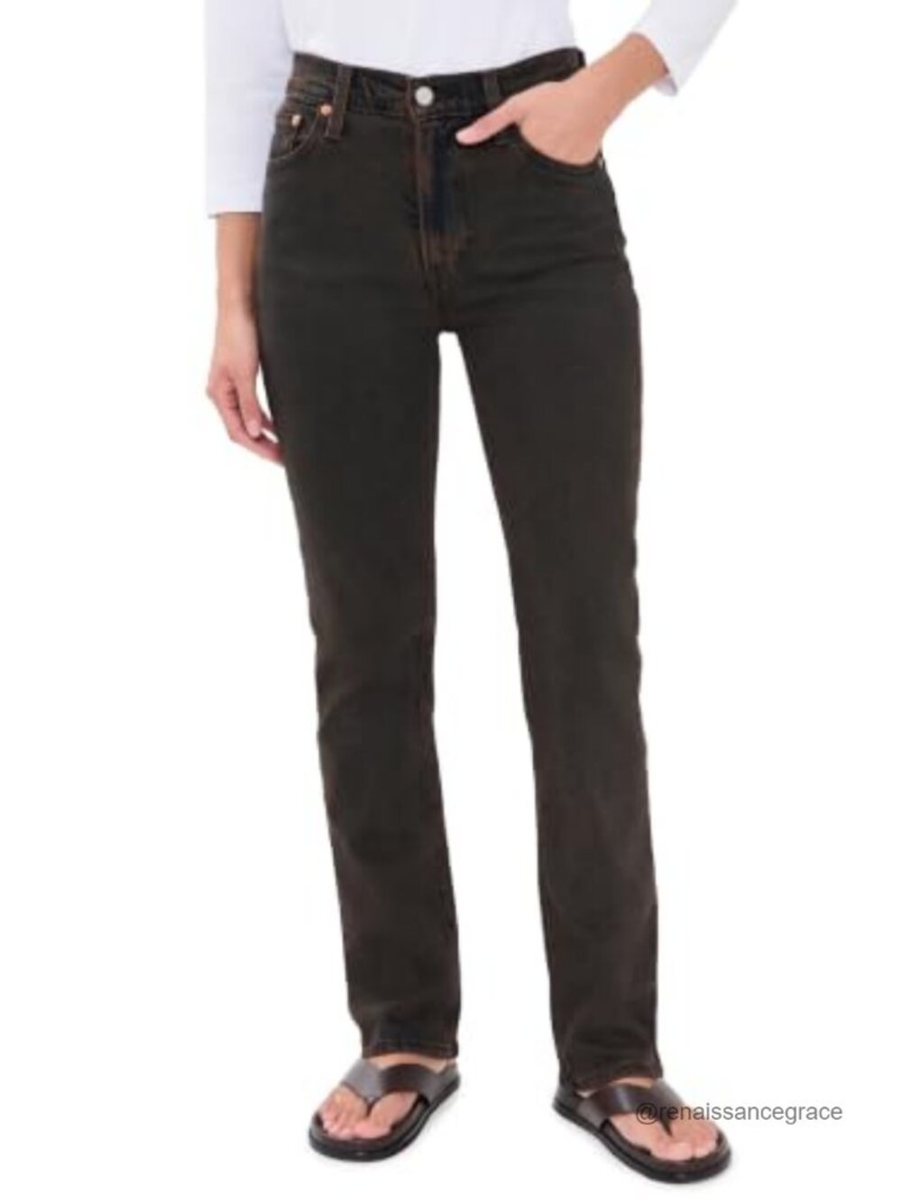 High Rise Slim Fit Jeans Low Stretch Denim 5-Pocket Style